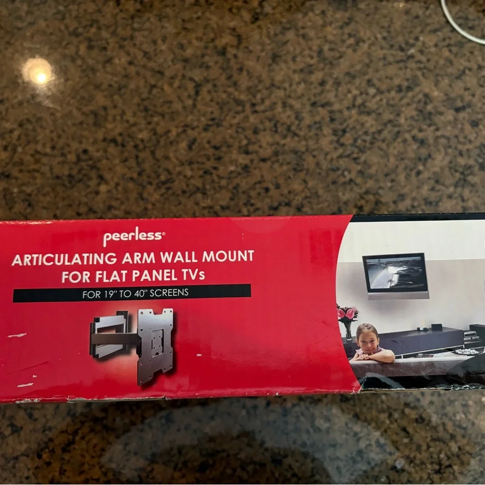 Black Articulating Arm Wall Mount for TVs. NEW NEVER USED